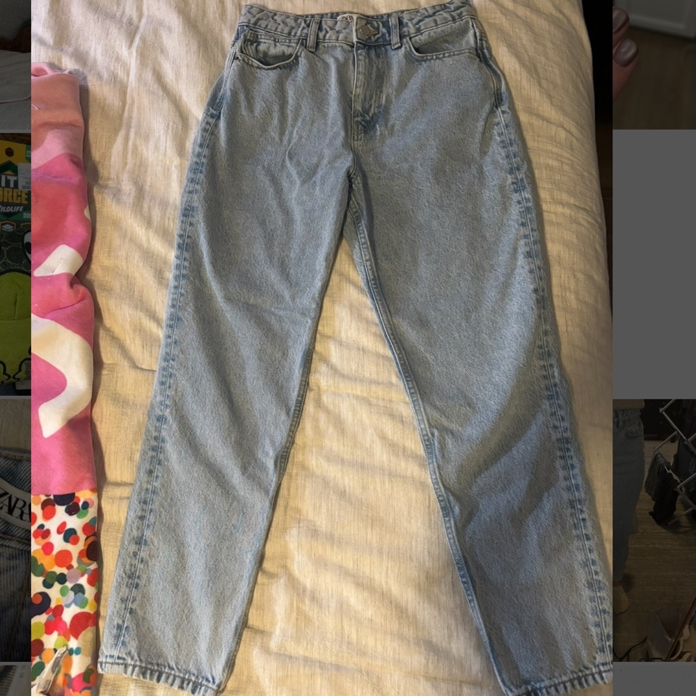 Zara high waisted light wash jeans